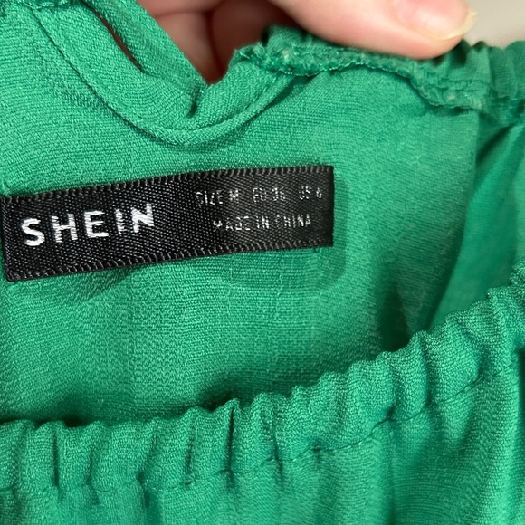 Green jumpsuit with open pant legs - Picture 8 of 9